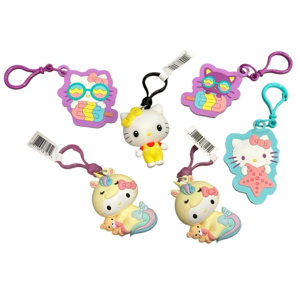 Hello Kitty 50th‎ Anniversary Vinyl Figure Notebook Bag Clips Lot